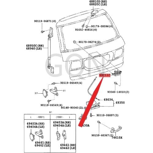 Back door outer handle 1999-Toy ota EST IMA TPR EVI AES TIM AHY BR ID tail door outer handle hand back door outer handle