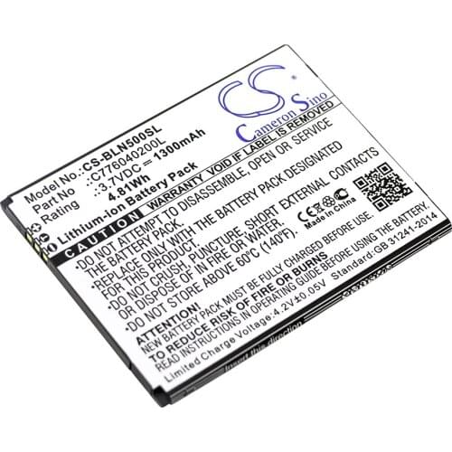 Cameron Sino Mobile SmartPhone Replacement Li-ion Battery 1300mAh For C776040200L Alcatel N010, N010L, N010U, Free Tools