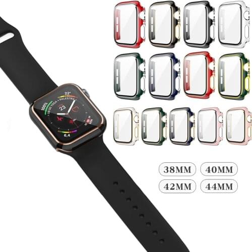 Screen Protector Bumper Case for Apple Watch 6/SE/5/4/3/2 PC Frame Tempered Glass Film for Iwatch Cover 44mm 40mm 42mm 38mm