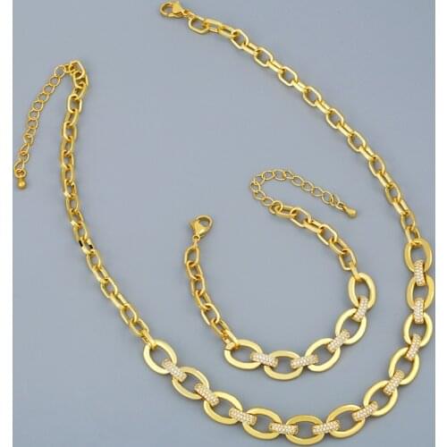 FLOLA Geometric Curb Link Chain Necklace For Women Crystal Thick Chunky Chain Choker Necklaces Punk Jewelry Women Gifts nker82