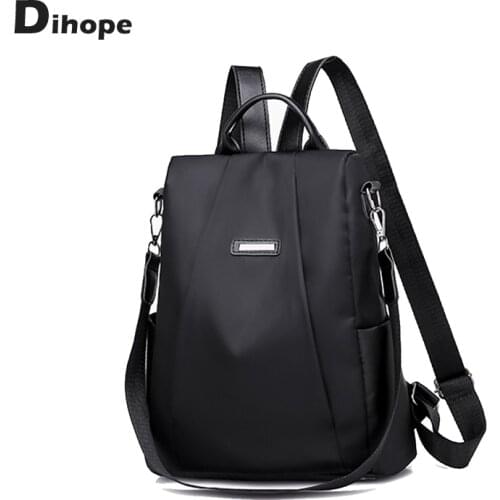 Dihope Anti Theft Women Backpacks Nylon Travel Laptop Backpack Waterproof Large Capacity Student Teenage Schoolbag Womens Bag