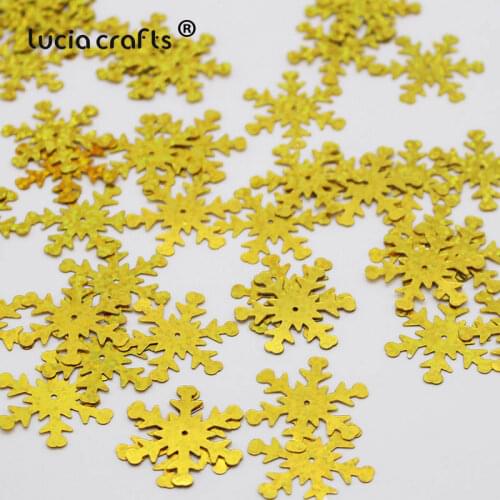 Lucia crafts 10g 20mm Gold snowflake Rainbow Cup Sequin flash clip glitter decoration Accessory D0903