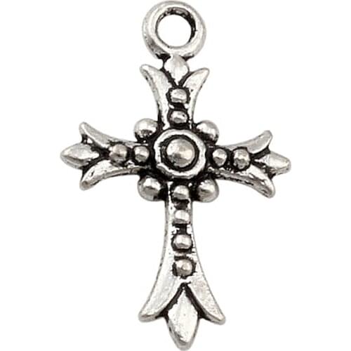 100Pcs/Lot Alloy Cross Charms Pendants For Jewelry Making Bracelet Necklace DIY Accessories 15x23.5mm A-269