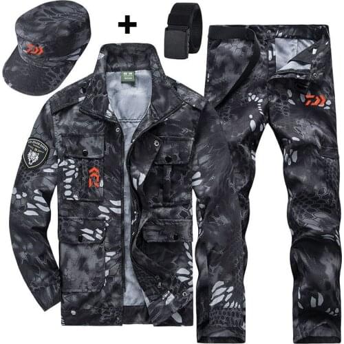 2021 Daiwa Fishing Clothes Spring Autumn Suit For Men Wear Hooded Sports Outdoor Hiking Camping Set Fishing Jerseys Belt + Cap