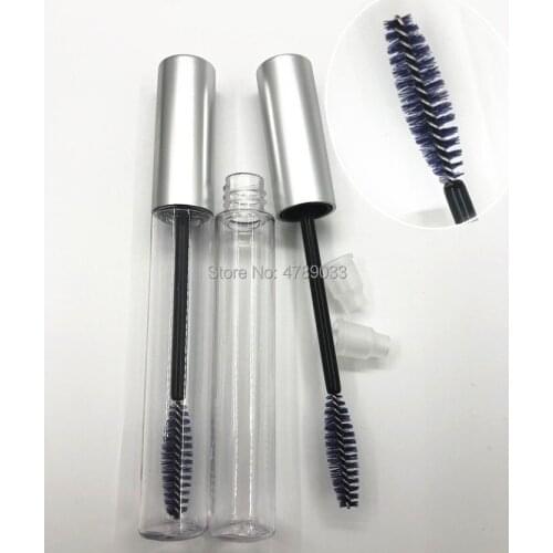 30/50pcs Empty Bottle Black Eyelash Tube Mascara Cream Vial/Container Fashionable with Silver Lid Refillable Bottles 10ml