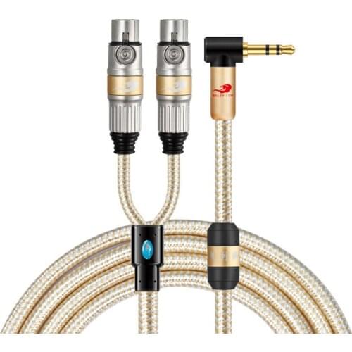 HiFi 1/8" Mini Jack 3.5mm to Dual XLR 3 Pin Female Audio Cable for Mixing Console Amp Headphone PC 3.5 to 2 XLR 1M 2M 3M 5M 8M