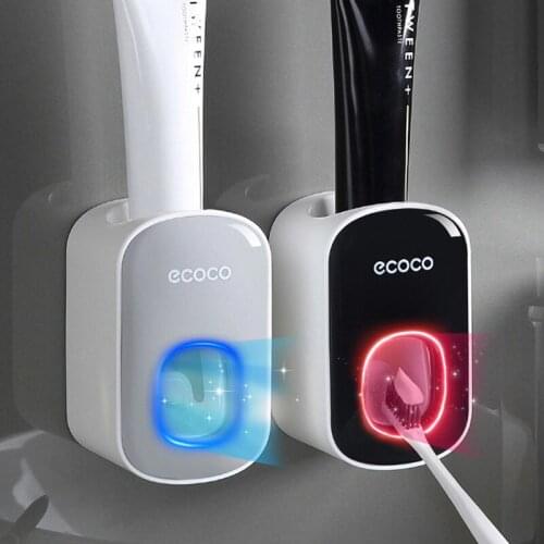 Automatic Toothpaste Dispenser Dust-proof Toothbrush Holder Wall Mount Stand Toothpaste Squeezer Bathroom Accessories Set Tool