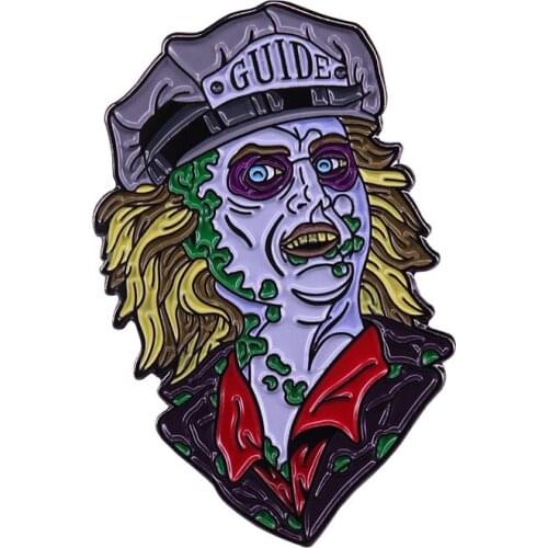 Beetlejuice Brooch and Enamel Pin Horror Movie Journey To Hell Death Lapel Pin Fan Collection Gift