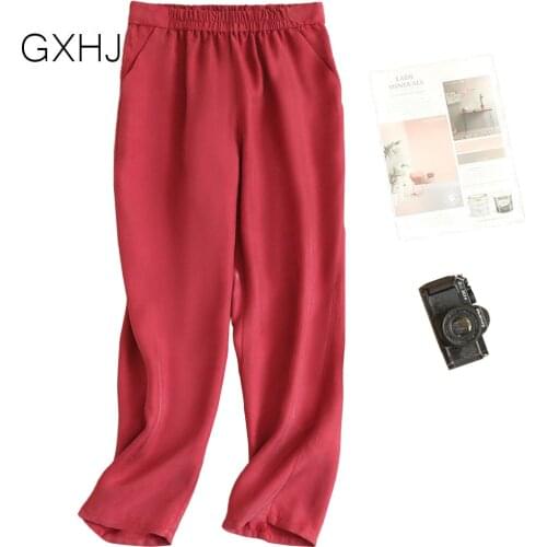 Women Carrot pants Summer satin imitation copper ammonia silk ladies summer pants Harem pants for women Womens joggers trousers