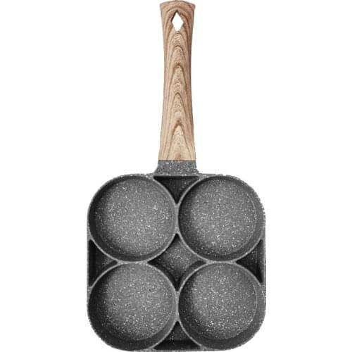 Four-hole Frying Pot Pan Thickened Omelet Pan Non-stick Egg Pancake Steak Pan Cooking Egg Ham Pans Breakfast Maker Cookware
