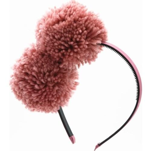 2021 Large yarn pompom 9cm cute pomp children hairband fashion winter style big pompom headband hair accessories