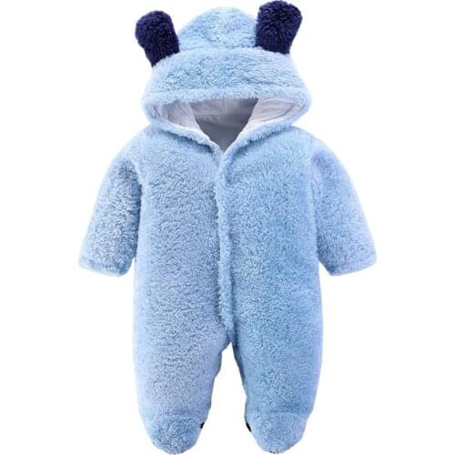 Baby Bodysuit Autumn Winter Clothes Plush Fur Bear Crawl Infant Overal Jumper Suit Baby Girls Boys New Born child Crawl