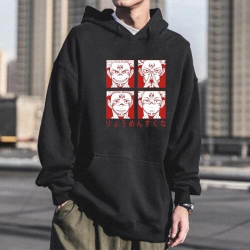 Harajuku Anime Jujutsu Kaisen Cool Ryomen Sukuna Cartoon Manga Hoodies Gothic Clothes Oversized Itself Women Winter Sweatshirts