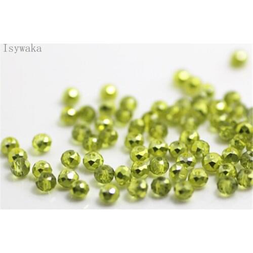 Isywaka Ran yellow Colors 3x4mm 145pcs Rondelle Austria faceted Crystal Glass Beads Loose Spacer Round Beads Jewelry Making