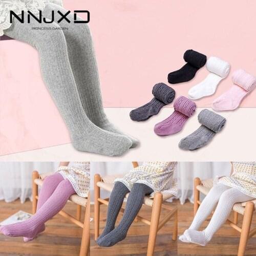 Girls Leggings Winter Autumn Cotton Kids Stockings Stretchy Solid Pants Toddlers Kids Pants Girls Pantyhose For 2-8 Yrs Leggings