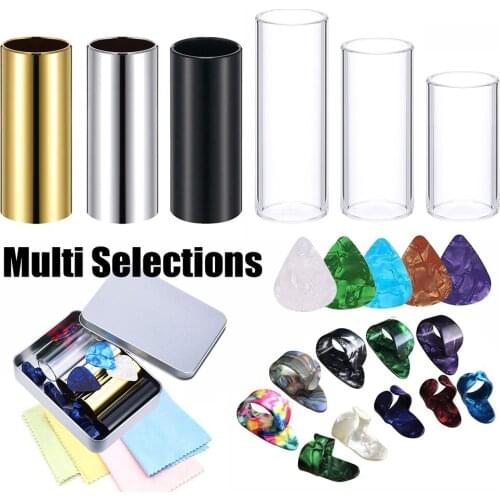Glass Metal Slider Assorted Picks Finger Cover Electric Guitar Accessories Set (Set 7) guitar accessories guitar parts guitar