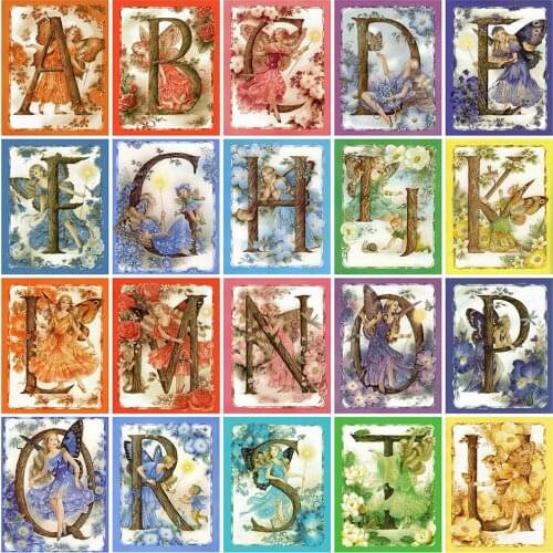 HUACAN 5d Diamond Painting Text DIY Mosaic Landscape Full Square Drill Diamond Embroidery Girl Home Decor Craft Kit