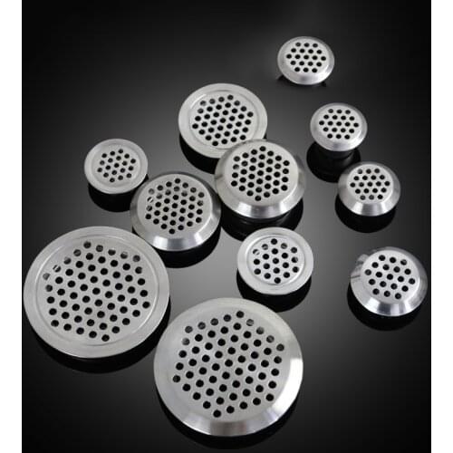 Stainless Steel Round FLAT Shape Mesh Cut Dia.19mm/25mm/30mm/35mm/53mm Wardrobe shoe Cabinet Ventilating Mesh Hole Air Vents