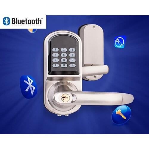 OS8015 smartphone bluetooth entrance smart locks with combination stain chrome Compatible with iOS and Android