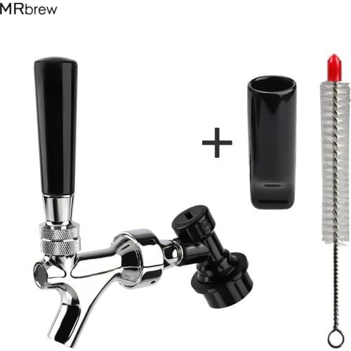 Homebrew Beer Tap Polished Chrome Draft Beer Faucet With Ball Lock Quick Disconnect Cleaning brush Keg Tap Kegerator Spout