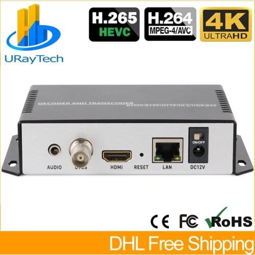 4K H.265 H.264 Video Streaming Transcoder IP Camera Decoder for Transcoding SRT RTSP RTMP HLS M3U8