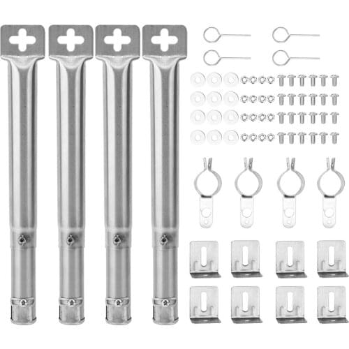 4PCS Universal Stainless Steel Pipe Tube Burners BBQ Grill Tube Burners BBQ Gas Grill Parts Replacement For Lowes Model Grills
