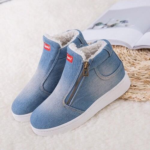Women Ankle Boots 2021 Winter Boots Women Denim Jeans Boots Women Snow Boots Winter Shoes Big Size 35-44