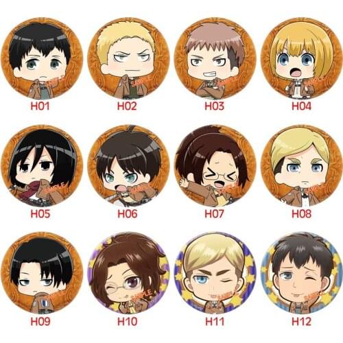 Attack on Titan Anime Badge Eren Levi Armin Arlelt Zoe Hange Annie Leonhardt Blouse metal Badge Brooch Pins