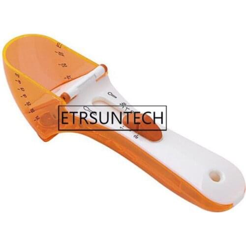 100pcs Adjustable Measuring Spoons Plastic Measuring Milk Powder Baking Condiments Spoons with Scale 5ml-30ml