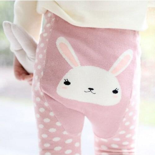 2Pcs/Set Cute Cartoon Baby Winter Tights Stocking Pantyhose Bee Monkey Rabbit Print Baby Girls Boys Soft Cotton Pants Tights Set