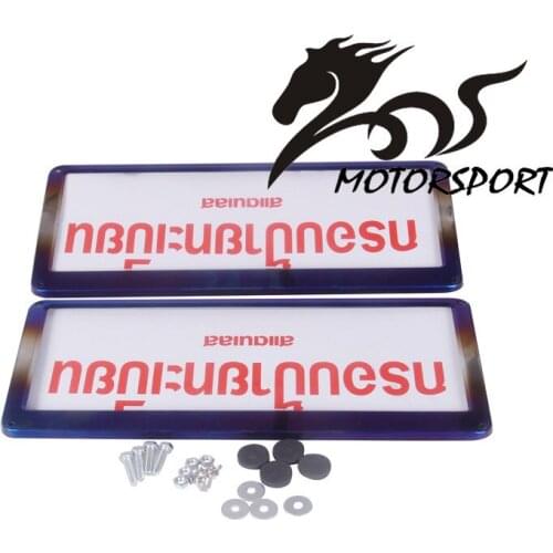 2pcs/set Universal Neo Chrome Thailand license plate frame holder Stainless Steel Durable Rust Protection for Vehicles