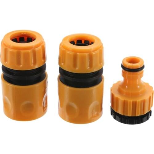 3Pcs Fast Quick Tap Water Connector Adaptor 1/2" 3/4" Water Hose Pipe Fitting Set Garden Water Connector Irrigation Tool