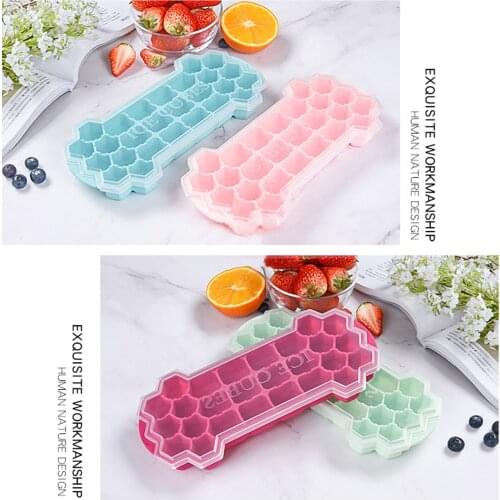 3Pcs/Set Food Grade Silicone Ice Tray Home with Lid DIY Ice Cube Mold Square Shape Ice Cream Maker Kitchen Bar Accessories