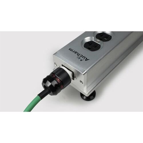 US American Standard Alluminum Power Supply Filter Power Purifier Socket With Voltage Display extension socket For HiFi Audio