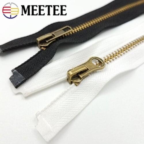 Meetee 3# 5# 50/60/70cm Bronze Metal Zipper Open-end Tail for Coat Jacket Pants Womens Handbag Sew Crafts Accessory ZA213