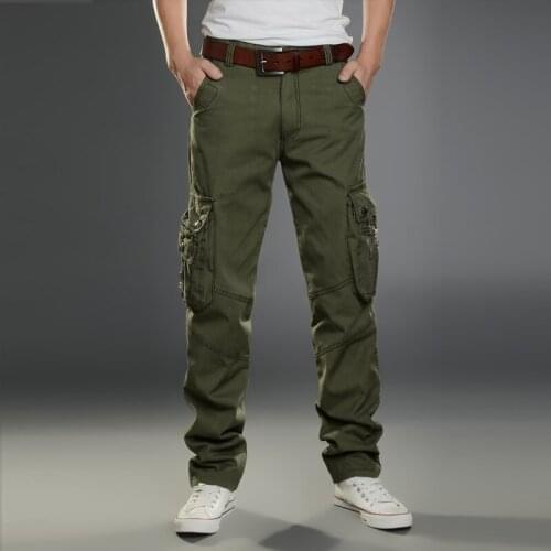 Cargo Pants Men High Quality Mens Pants Fashion Cotton Mens Military Cargo Pants Breathable Multi Pocket Long Trouser Joggers
