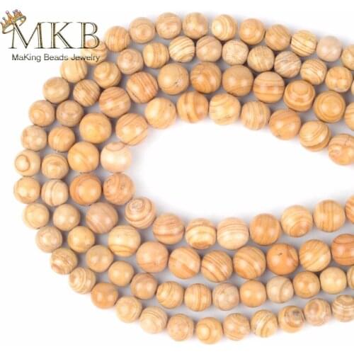 Natural Stones Beads Yellow Wood Jaspers Round Beads For Jewelry Making 6 8 10mm Spacer Beads Diy Bracelet Necklace Jewellery
