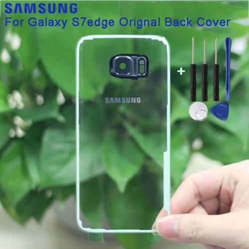 Original Transparent Version Samsung Glass Housing Back Cover Cases For Galaxy S7 G9300 S7 Edge G9350 Phone Rear Battery Door