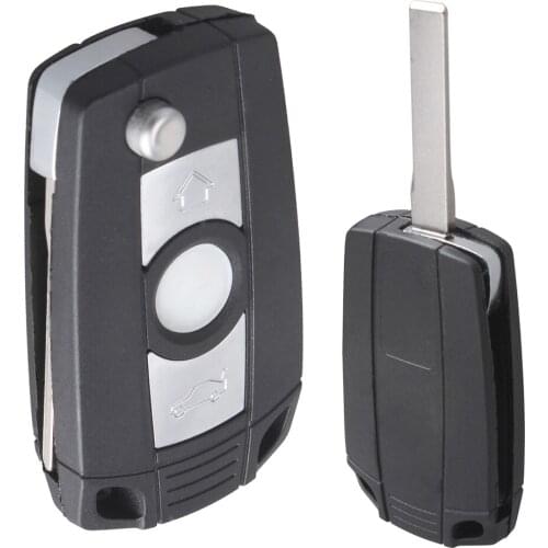 3 Buttons Black Refit Key Remote Fob Shell Case No Chip with Uncut Car Flip Key Fit for BMW BMW E81 E46 E39 E63 E38 E83 E53 E36