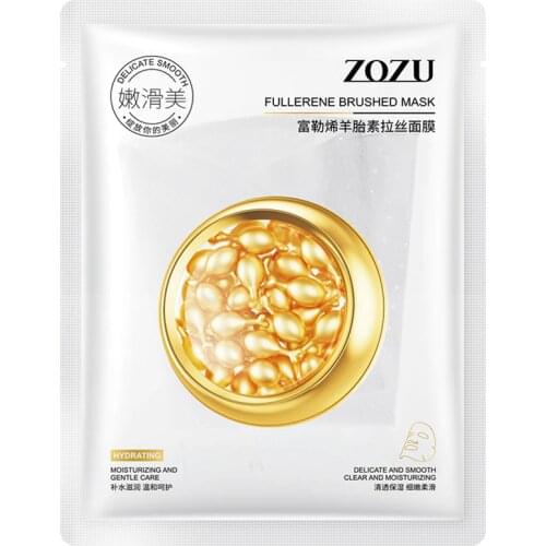 Fullerene Sheep Placenta Invisible Women Facial Mask Moisturizing Revitalizing Firming Skin Tightening Pores Anti Oxidant Bright