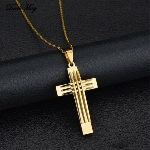 DarkMag Classic Retro Jesus Cross Pendant Necklace Charming Women Choker Pendant Fashion Ladies Christian New Year Jewelry Gift