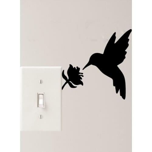 Hummingbird Flower Vinyl Decal Sticker Light Switch Sticker Car Windows LaptopKids Nursery Home Decor