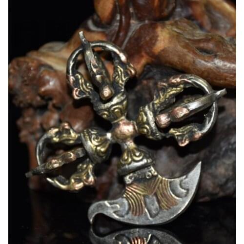 Brass Nepal Exorcism Vajra small crafts statue