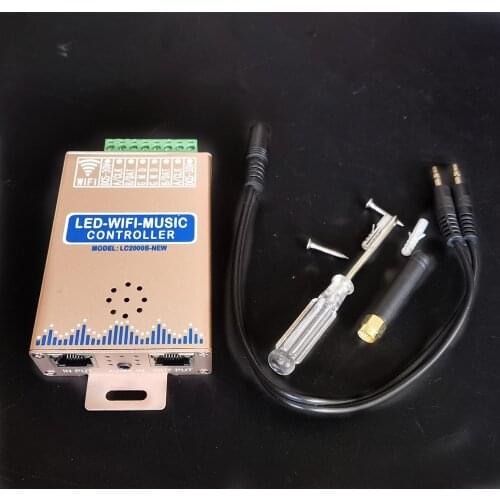 LC1000A LC2000B WIFI SPI Music Spectrum Controller for LED Digital Pixel Strip 1024-2048 Pixels LED Screen Controller with Built