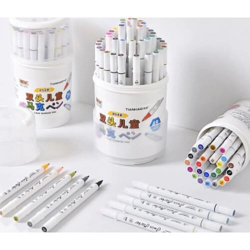 Drawing Marker Pens 24 36 48-Color Rotating Barrel Interesting Double-Headed Children Color Markers Pen Suitable for students