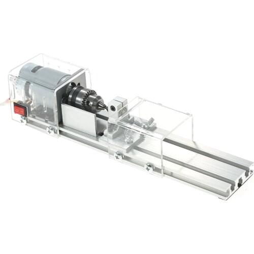 100W cnc Mini lathe machine tools DIY Woodworking Buddha Pearl Grinding Polishing Beads Wood lathe Drill Rotary Tool 12-24VDC