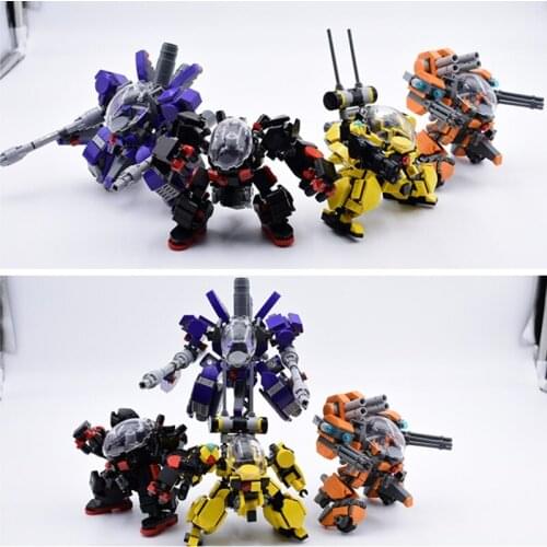 4Types STEM MOC Mecha Model Small Particle Building Blocks Alpha Soldier Model Educational Toy Set