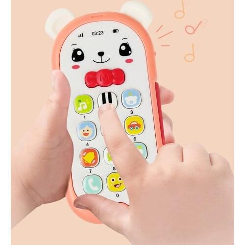 Musical Mobile Phone Cartoon Teether Phone Sound Light Telephone Electronic Toy Educational Learning Toys Baby Gifts