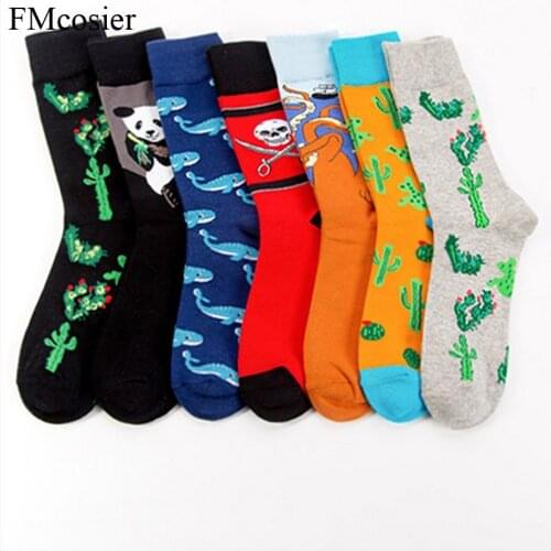 7 Pairs Autumn Winter Plus Size Comfortable Warm 42 44 46 Men Happy Socks Cotton Funny Thick Long Big Size for Men Sokken