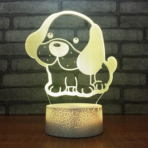 Dog Wholesale Gift Usb 3d Lamp Creative Home Led Desk Lamp 7 Color Touch Personality Table Lamps For Living Room